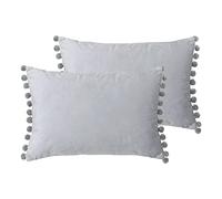 Paoletti Fiesta Twin Pack Polyester Filled Cushions, Dove/Silver, 2 Count (Pack of 1)