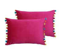Paoletti Fiesta Twin Pack Polyester Filled Cushions, Pink/Multi, 2 Count (Pack of 1)