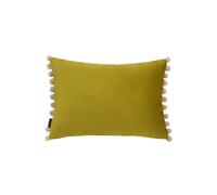 Fiesta Soft Velvet Pom Pom Trimmed Cushion Paoletti Light Green One Size