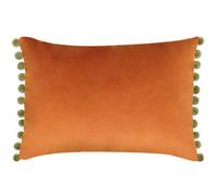 Paoletti Fiesta Velvet Pom Pom Feather Rich Filled Cushion