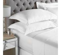 200 Thread Count Cotton Percale Fitted Bed Sheet Paoletti White Single Fitted