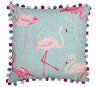 Paoletti Flamingo Pom-Pom Polyester Filled Cushion