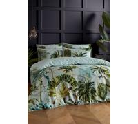 Paoletti Forsteriana Super King Multicolour Palms Duvet Cover Set - Green - Wilko