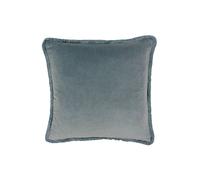 Riva Paoletti Velvet Cushion Freya – Fringed, Polyester Filled – Blue