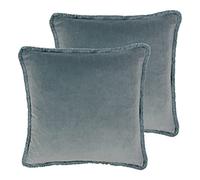 Paoletti Freya Polyester Filled Cushions (Twin Pack), Polyester, Duck Egg