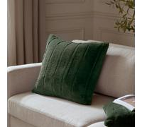 Paoletti Empress Cushion Cover - Soft Faux Fur Velvet Decorative Cushion Case with Concealed Zip for Elegant Home Styling (Pine - 55x55cm)