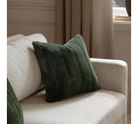 Paoletti Furn Empress Faux Fur Polyester Filled Cushion, Pine Green, 45 X 45Cm