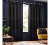 Paoletti Galaxy Black Room Darkening Eyelet Curtains
