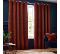 Paoletti Galaxy Eyelet Curtain Pair - Lined Room Darkening Luxury Opulent Chenille Curtains (Copper - 168x183cm)