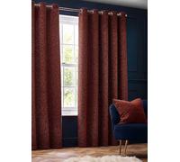 Paoletti Galaxy Chenille Room Darkening Eyelet Curtain Pair, Copper, (W) 117 X (D) 137Cm