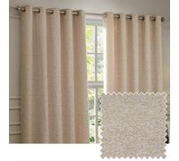 Paoletti Galaxy Eyelet Curtain Pair - Lined Room Darkening Luxury Opulent Chenille Curtains (Blush - 229x229cm)