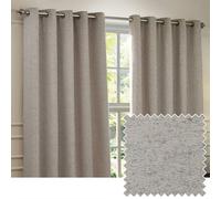 Paoletti Galaxy Eyelet Curtain Pair - Lined Room Darkening Luxury Opulent Chenille Curtains (Silver - 117x183cm)