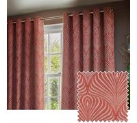 Paoletti Gatsby Jacquard Eyelet Curtains In Terracotta 168 X 183Cm
