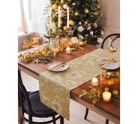 Paoletti Gold Stag Washable Festive Table Runner