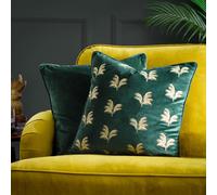 Paoletti Guilded Palms Embroidered Cushion in Emerald | Size: 45 cm x 45 cm Paoletti Emerald 45 cm x 45 cm