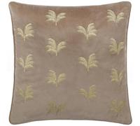 Paoletti Guilded Palms Embroidered Feather Filled Cushion - Mink - 45x45cm