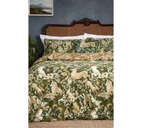 Paoletti Harewood Animal 100% Cotton Duvet Cover Set - Single - Emerald