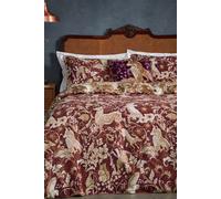 Paoletti Harewood Heritage Double Duvet Cover Set, Red