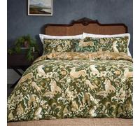 Paoletti Harewood British Animal Emerald Cotton Duvet Cover Set