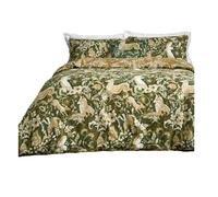 Paoletti Harewood British Cotton Animals Duvet Cover Set - Emerald - Single - Emerald - 100% Cotton