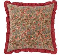 Paoletti Haven Cotton Velvet Floral Cushion Cover - Blushing Rose - 50cm x 50cm - Blushing Rose - 100% Cotton