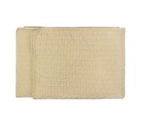 Paoletti Henley Bedspread - Luxury Quilted Throw (Champagne - 235x235cm) | Cross stitch pin cord champagne cotton blend quilted texture