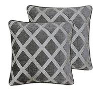 Paoletti Hermes Polyester Filled Cushions (Twin Pack), Polyester, Graphite