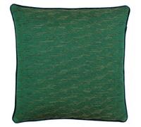 Riva Paoletti Highbury Feather Filled Cushion - Emerald Green - Geometric Cube Design - Jacquard Weave - Gold Geometric Reverse - 58% Linen 42% Polyester - 50 x 50cm (20" x 20" inches)