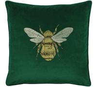 Paoletti Hortus Bee Cushion Cover - Emerald Green - 50cm x 50cm - Emerald Green - 100% Polyester