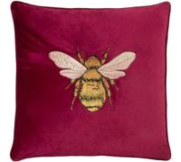 Paoletti Hortus Bee Cushion Cover - Fuchsia - 50cm x 50cm - Fuchsia - 100% Polyester