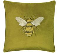 Paoletti Hortus Bee Cushion Cover - Olive - 50cm x 50cm - Olive - 100% Polyester