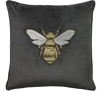 Paoletti Hortus Feather Filled Cushion, Polyester, Charcoal