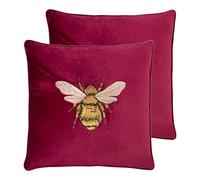 Paoletti Hortus Twin Pack Polyester Filled Cushions, Fuchsia, 50 x 50cm