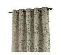 Paoletti Jacquard Bamboo Print Eyelet Curtains - Champagne - Champagne - 229cm x 137cm