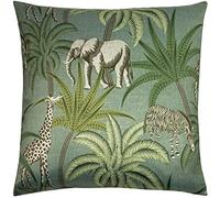 Paoletti Jungle Parade Cushion Cover, Green, 50 x 50cm