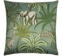 Paoletti Jungle Parade Cushion Cover - Green - One Size - Green - 100% Polyester