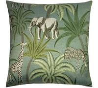 Paoletti Jungle Parade Feather Filled Cushion, Green, 50 x 50cm