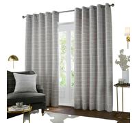 Paoletti Jupiter Chenille Eyelet Curtains - Silver - Silver - 168cm x 229cm