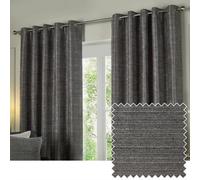 Paoletti Jupiter Chenille Jacquard Eyelet Curtain Pair Graphite (W)229Cmx (D)137Cm