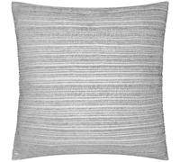 Paoletti Jupiter Cushion Cover - Pearlescent Jacquard Chenille Linear Textured Decorative Case (Silver - 50x50cm)