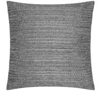 Paoletti Jupiter Feather Filled Cushion - Pearlescent Jacquard Chenille Linear Textured Decorative Pillow (Graphite - 50x50cm)