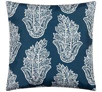 Paoletti Kalindi Paisley Outdoor Cushion Cover,Navy,43 x 43 cm