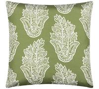 Paoletti Kalindi Paisley Outdoor Cushion Cover,Olive,43 x 43cm
