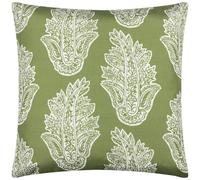Paoletti Kalindi Paisley Outdoor Cushion Cover - Olive - 43cm x 43cm - Olive - 100% Polyester