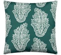 Paoletti Kalindi Paisley Outdoor Cushion Cover - Teal - 43cm x 43cm - Teal - 100% Polyester