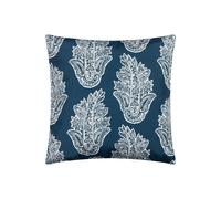 Paoletti Kalindi Paisley Water & Uv Resistant Reversible Outdoor Cushion In Navy