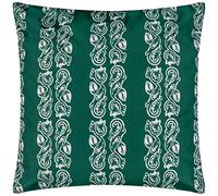 Paoletti Kalindi Stripe Outdoor Polyester Filled Cushion - Reversible Water Resistant Floral Striped Decorative Pillow (Teal - 55x55cm)