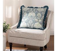 Paoletti Kirkton Floral Pleat Fringe Polyester Filled Cushion - Twin Pack