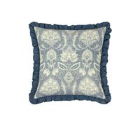 Paoletti Kirkton French Blue Floral Pleated Cushion - Size: 50 x 50 cm - Wilko
