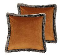 Paoletti Kiruna Twin Pack Polyester Filled Cushions Rust, Orange